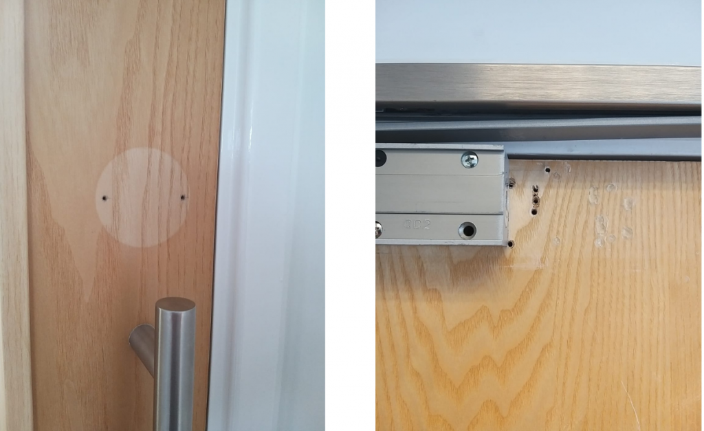 Fire Door with holes, fire door inspection